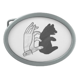 Hand-Silhouette-Bärenkuppe Ovale Gürtelschnalle
