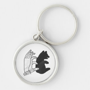 Hand-Silhouette-Bärenkuppe Schlüsselanhänger