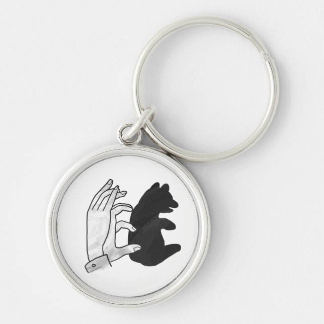 Hand-Silhouette-Bärenkuppe Schlüsselanhänger (Vorne)