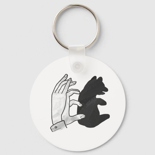 Hand-Silhouette-Bärenkuppe Schlüsselanhänger (Vorderseite)