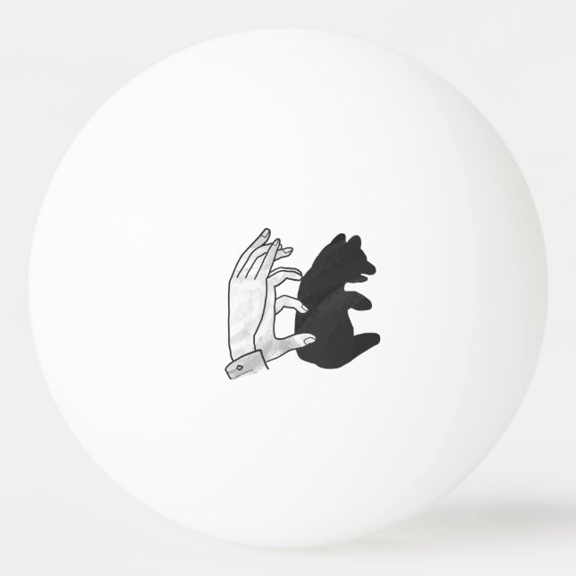 Hand-Silhouette-Bärenkuppe Tischtennisball (Rückseite)
