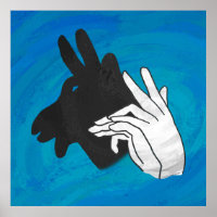 Hand Silhouette Billy Goat Blue