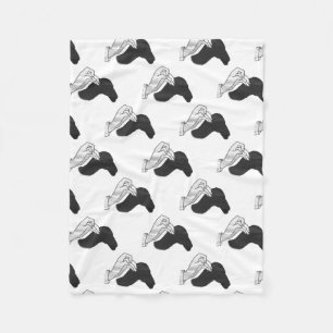 Hand Silhouette Camel Fleecedecke