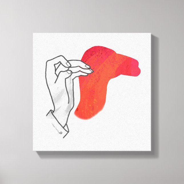 Hand Silhouette Camel Red Leinwanddruck (Vorderseite)