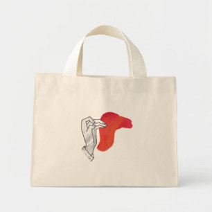Hand Silhouette Camel Red Mini Stoffbeutel