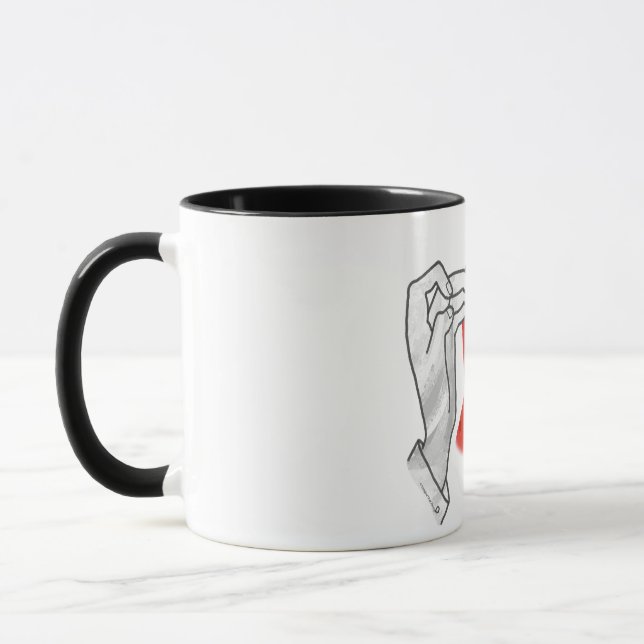Hand Silhouette Camel Red Tasse (Links)