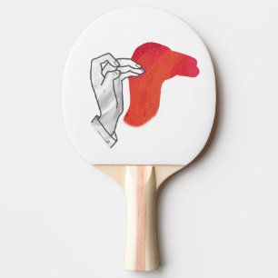 Hand Silhouette Camel Red Tischtennis Schläger