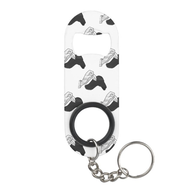 Hand Silhouette Camel Schlüsselbund Flaschenöffner (Rückseite)