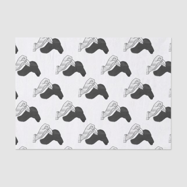 Hand Silhouette Camel Seidenpapier (Vorderseite)