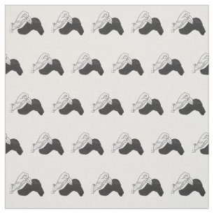 Hand Silhouette Camel Stoff