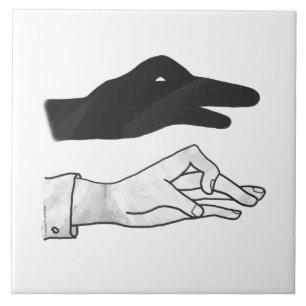 Hand-Silhouette-Duck Fliese