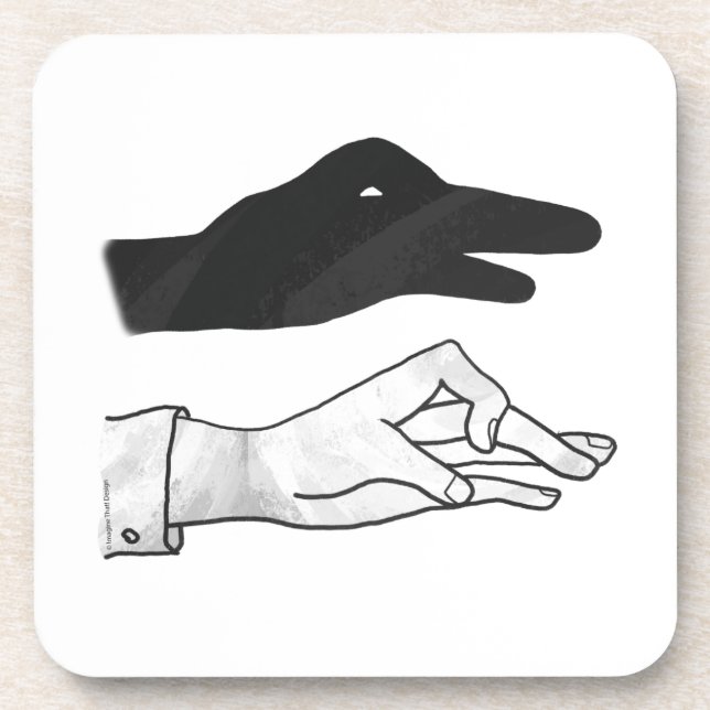 Hand-Silhouette-Duck Getränkeuntersetzer (Vorderseite)