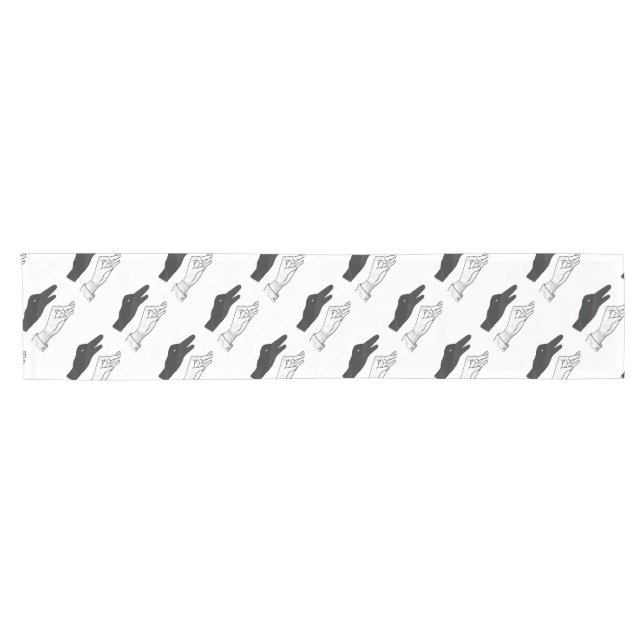 Hand-Silhouette-Duck Kurzer Tischläufer (Horizontal)