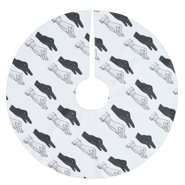 Hand-Silhouette-Duck Polyester Weihnachtsbaumdecke (Vorderseite)