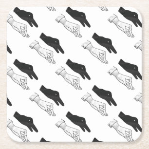 Hand-Silhouette-Duck Rechteckiger Pappuntersetzer