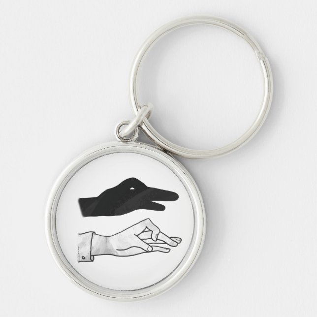 Hand-Silhouette-Duck Schlüsselanhänger (Vorne)