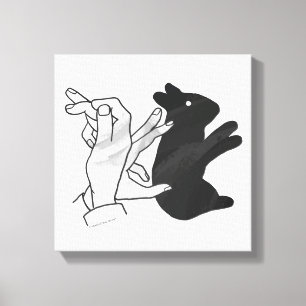 Hand-Silhouette-Hase Leinwanddruck