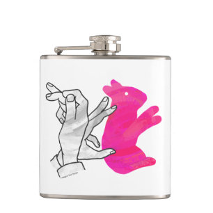 Hand-Silhouette-Hase Pink Flachmann