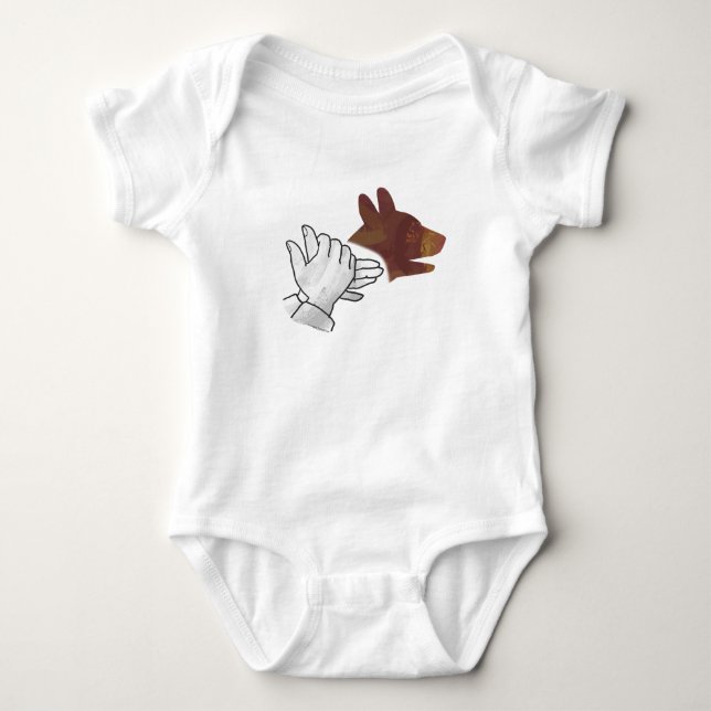 Hand Silhouette Hund Brown Baby Strampler (Vorderseite)