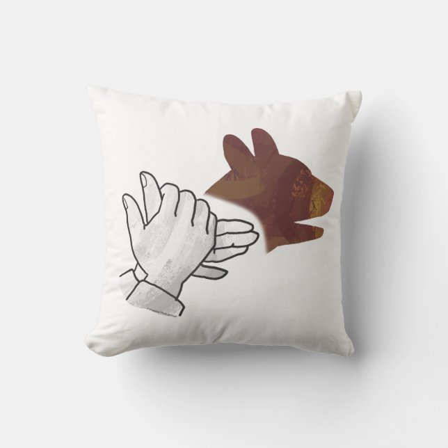 Hand Silhouette Hund Brown Kissen (Vorderseite)