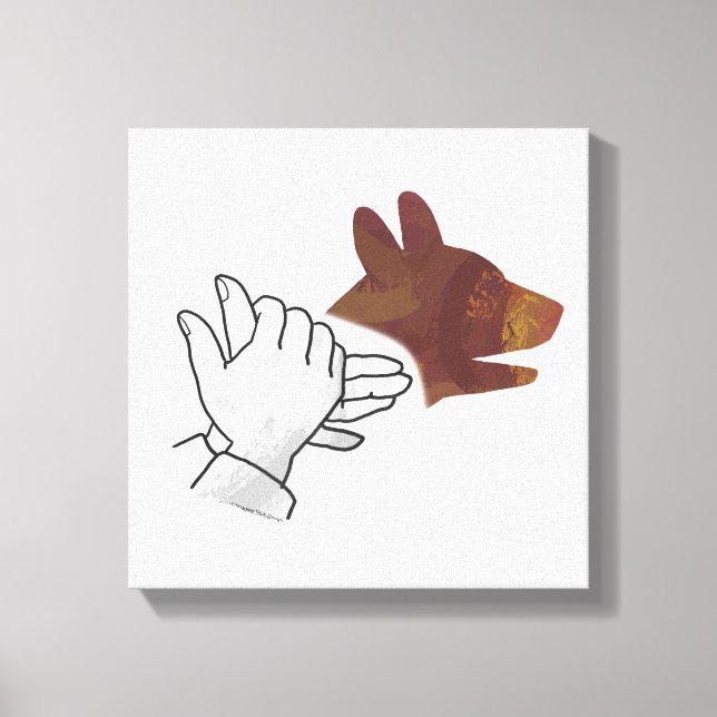Hand Silhouette Hund Brown Leinwanddruck (Vorderseite)
