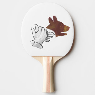 Hand Silhouette Hund Brown Tischtennis Schläger