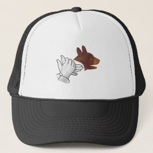 Hand Silhouette Hund Brown Truckerkappe