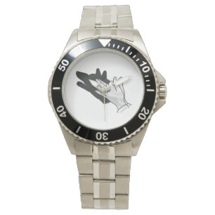 Hand Silhouette Wolf Armbanduhr