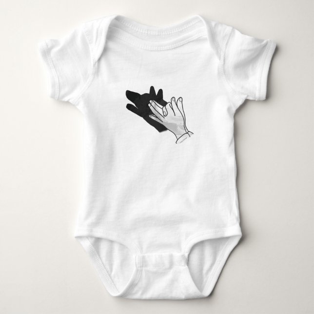 Hand Silhouette Wolf Baby Strampler (Vorderseite)
