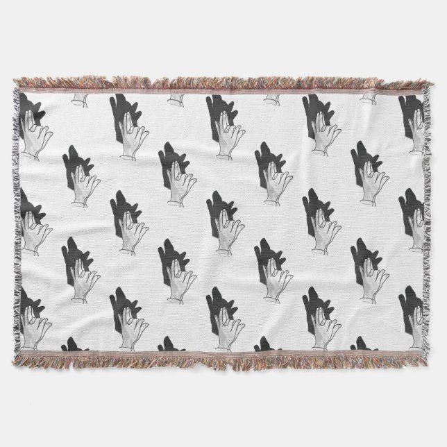 Hand Silhouette Wolf Decke (Vorderseite)
