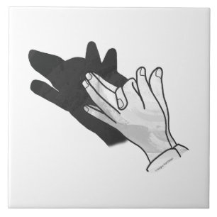 Hand Silhouette Wolf Fliese