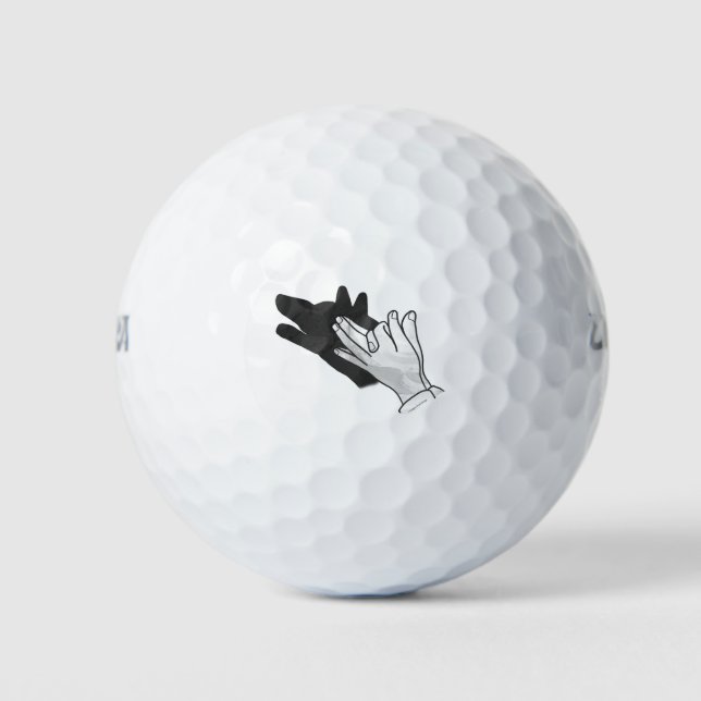 Hand Silhouette Wolf Golfball (Vorderseite)