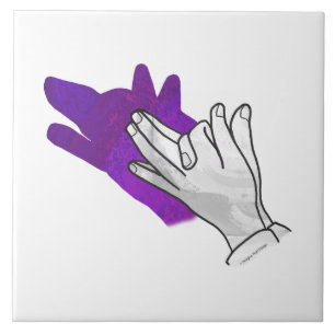 Hand Silhouette Wolf Lila Fliese