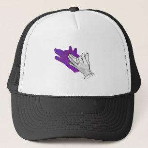 Hand Silhouette Wolf Lila Truckerkappe