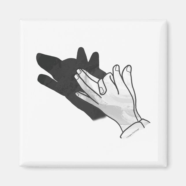 Hand Silhouette Wolf Magnet (Vorne)