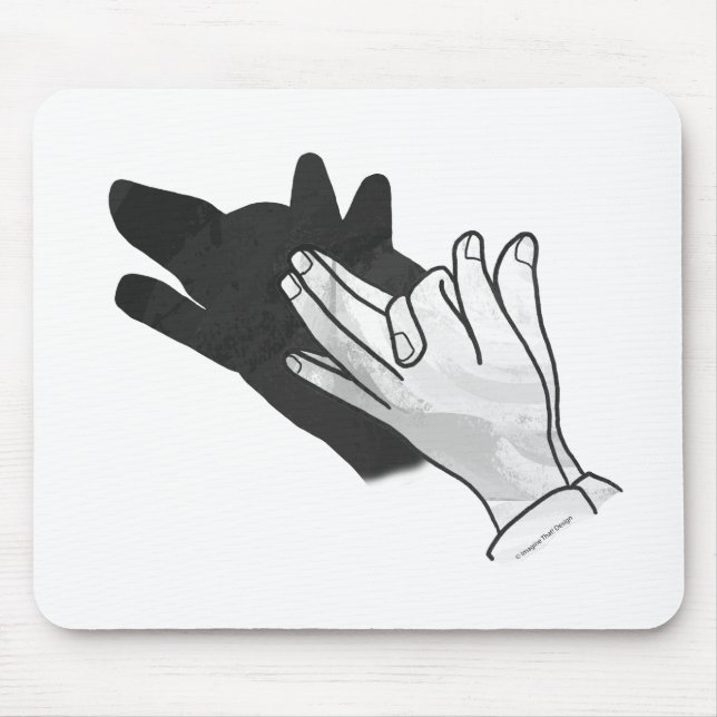 Hand Silhouette Wolf Mousepad (Vorne)