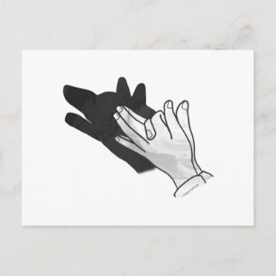 Hand Silhouette Wolf Postkarte