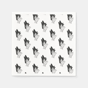 Hand Silhouette Wolf Serviette