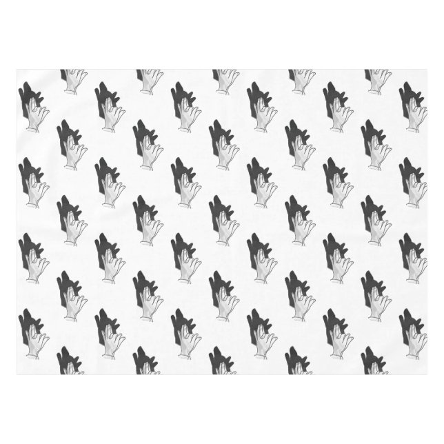 Hand Silhouette Wolf Tischdecke (Vorderseite (Horizontal))