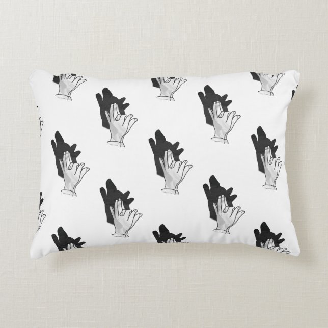 Hand Silhouette Wolf Zierkissen (Vorderseite)
