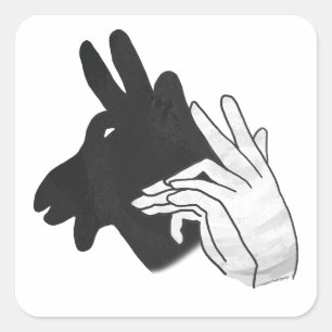 Hand Silhouette Ziegenbock Quadratischer Aufkleber