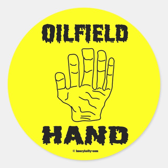 Hand, Sticker, Öl,Öl,Öl,Handschuhe,Rigs Runder Aufkleber (Vorderseite)