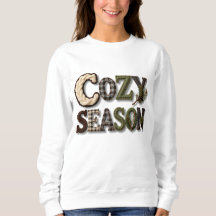 Hand Stitched Cozy Season Winter Text Sweater