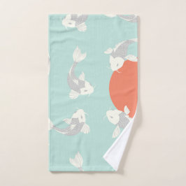 HAND TOWEL : JAPANISCHE STIL KOI FISH DESIGN HANDTUCH