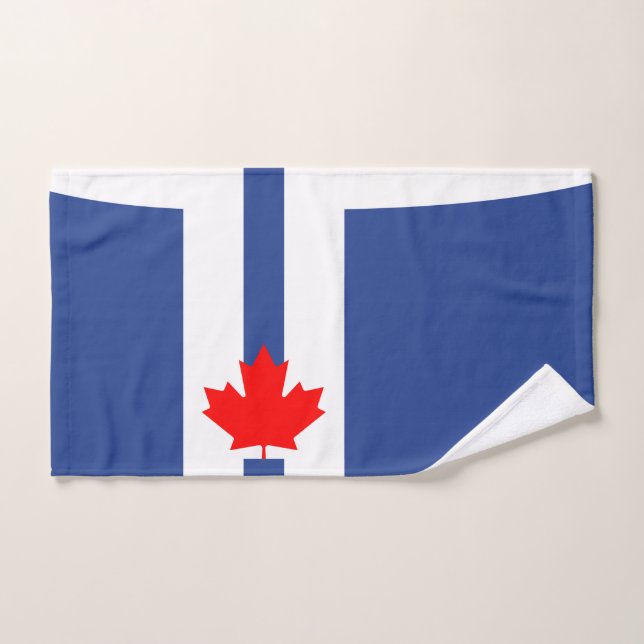 Hand Towel with Flag of Toronto, Canada (Serviette à main)