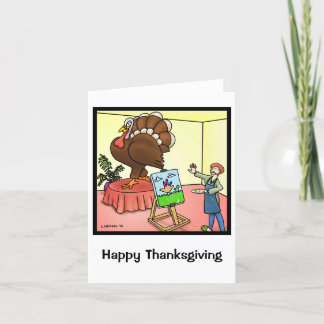 Hand Turkey Erntedank Day Card Feiertagskarte