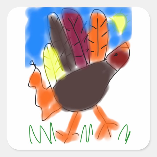 Hand Turkey Sticker (Vorderseite)