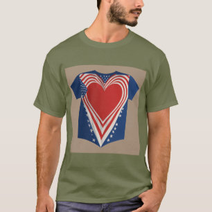 Hand über Herz: Patriotisches Flaggen-T-Shirt-Desi T-Shirt