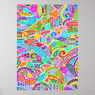 Hand- und digital gemalte Musterkunst 7 Poster