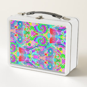 Hand- und digital gemaltes Muster Art 22 Metall Brotdose